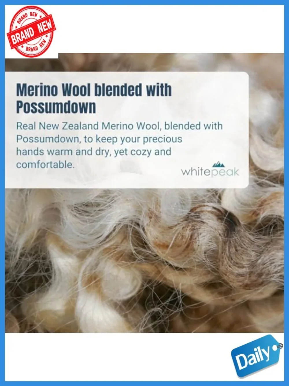 Genuine Merino Wool and Possumdown Blended Unisex Gloves - Lightweight Quick-Dry